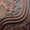 #730 Black with Terra Cotta Wash: Black base color with terra cotta color hand rubbed into recesses